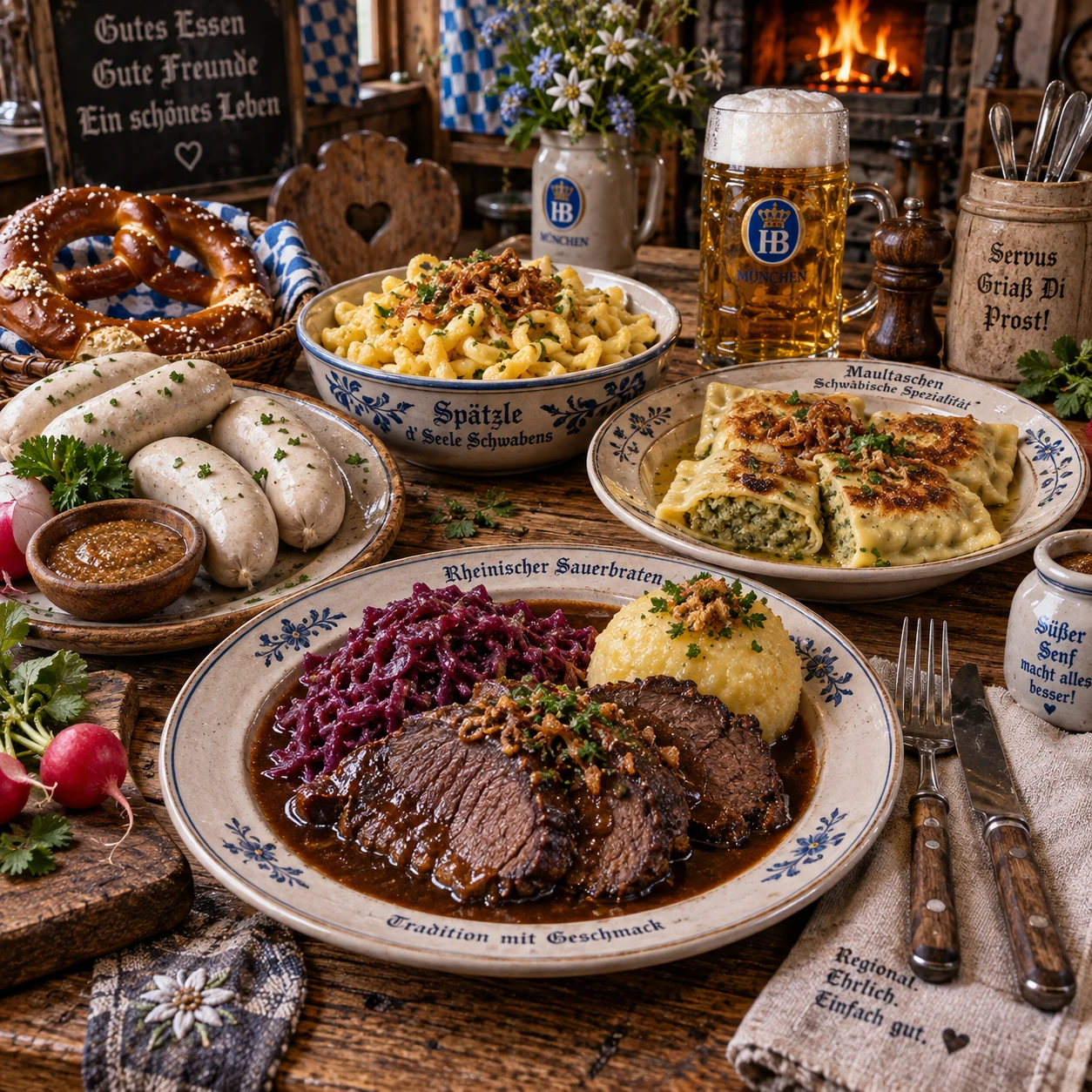Regionale Küche: Spezialitäten aus Bayern, Schwaben und dem Rheinland